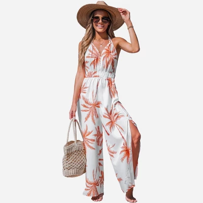 Women's Palm Tree V-Neck Jumpsuit - Cupshe 7 Women's Palm Tree V-Neck Jumpsuit - Cupshe - Image 7