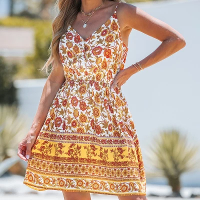 Women's Floral Print Cami A-Line Dress - Cupshe 5 Women's Floral Print Cami A-Line Dress - Cupshe - Image 5