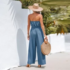 Women's Cotton Smocked Tube Jumpsuit - Cupshe -BLAZER GUEST c4aaf6fe c368 43ef 9261 a01ddc9bb155