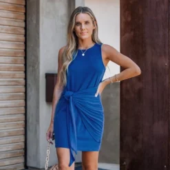 Women's Knotted Sash Mini Dress - Cupshe -BLAZER GUEST c4be1a50 ecf8 4e34 a2df 209a2fb0cd54