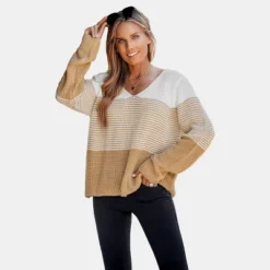 Women's Striped Colorblock Drop Sleeve Sweater - Cupshe -BLAZER GUEST c5fc2c11 d139 4fdb 9681 99adddf4bcae