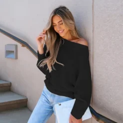 Women's Onyx Crochet One-Shoulder Sweater - Cupshe -BLAZER GUEST c5fea969 4bc9 49d2 935b 42ecec966f31