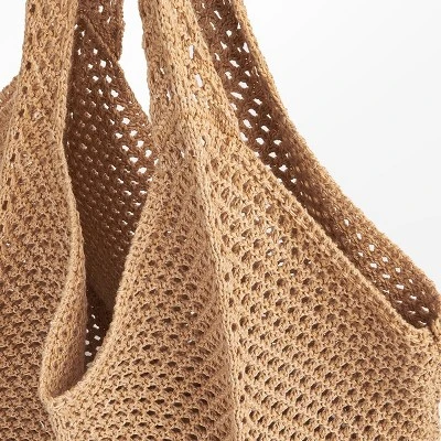 Women's Beachwear Knit Neutral Crochet Mesh Tote Bag - Cupshe 2 Women's Beachwear Knit Neutral Crochet Mesh Tote Bag - Cupshe - Image 2