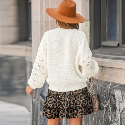 Women's Autumn Leaves Cutout Sweater - Cupshe 4 Women's Autumn Leaves Cutout Sweater - Cupshe - Image 4