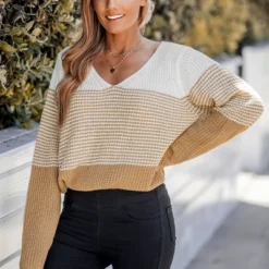 Women's Striped Colorblock Drop Sleeve Sweater - Cupshe -BLAZER GUEST c69b0fd0 1942 4d99 8980 da105ac10052