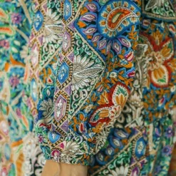 Women's Retro Paisley Print V-Neck Mini Dress - Cupshe