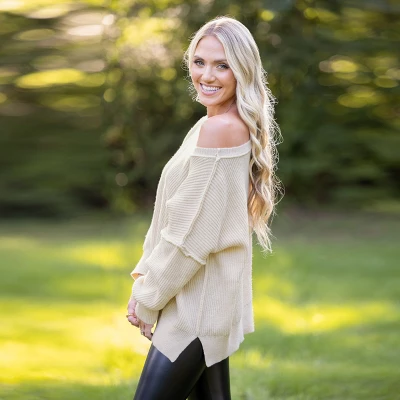 Women's Cooler Daze Drop Sleeve Sweater - Cupshe 1 Women's Cooler Daze Drop Sleeve Sweater - Cupshe