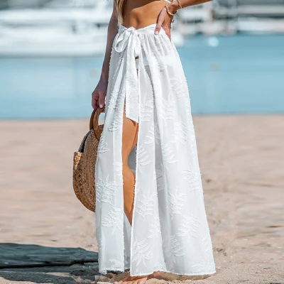 Women's Belted Jacquard Cover-Up Bottom - Cupshe 1 Women's Belted Jacquard Cover-Up Bottom - Cupshe