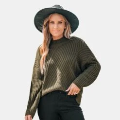 Women's Dark Green Chunky Knit Turtleneck Sweater - Cupshe 13 Women's Dark Green Chunky Knit Turtleneck Sweater - Cupshe -BLAZER GUEST c93a0639 0f48 433d 810a 0466774a4953