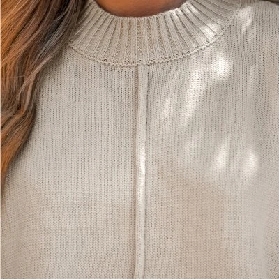 Women's Rib Turtleneck Long Sleeve Sweater - Cupshe 2 Women's Rib Turtleneck Long Sleeve Sweater - Cupshe - Image 2
