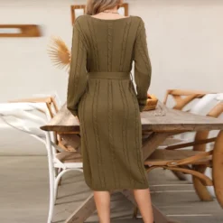 Women's Olive Cable Knit Belted Sweater Dress - Cupshe 8 Women's Olive Cable Knit Belted Sweater Dress - Cupshe -BLAZER GUEST cb0df0be 5bae 4ac2 87bb 5478fea346f7