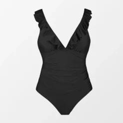 Women's V Neck Ruffle Back Tie Maternity One Piece Swimsuit - Cupshe - Black -BLAZER GUEST cb97e300 595a 4eef 9808 5c14302925d6