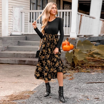 Women's Belted Floral Print Long Sleeve Maxi Dress - Cupshe 6 Women's Belted Floral Print Long Sleeve Maxi Dress - Cupshe - Image 6