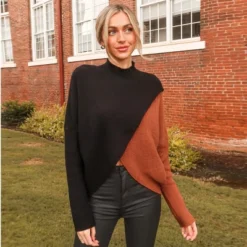 Women's Cable Knit Mock Neck Sweater - Cupshe -BLAZER GUEST d133966b ed13 44b7 bcc9 4f4f57074146