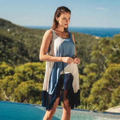 Women's Colorblock Asymmetrical Cover-Up Dress - Cupshe 2 Women's Colorblock Asymmetrical Cover-Up Dress - Cupshe - Image 2