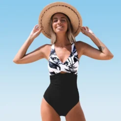 Women's Floral One Piece Swimsuit Crisscross Wrapped Back Tie Bathing Suit - Cupshe -BLAZER GUEST d3018c67 4e1b 42a8 815a 11d5d98bf341
