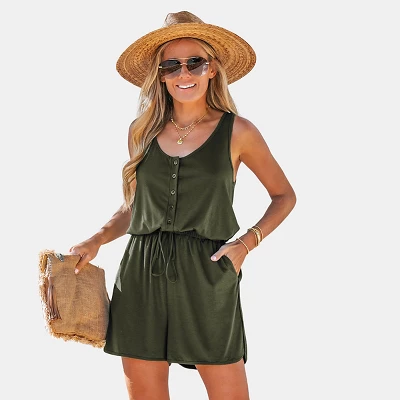 Women's Sleeveless U-neck Romper -Cupshe 4 Women's Sleeveless U-neck Romper -Cupshe - Image 4