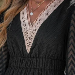 Women's Chevron V-Neck Peasant Sleeve Dress - Cupshe -BLAZER GUEST d4b2e27c 07b8 4f5b 904b 3e638d25ce2f