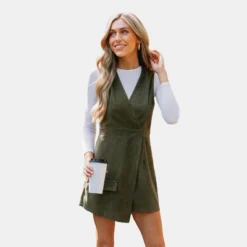 Women's Corduroy Wrap Romper - Cupshe -BLAZER GUEST d6f431e9 04df 421d b395 2a315a7b6fcd