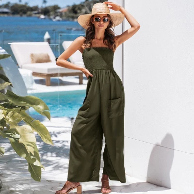 Women's Sleeveless Smocked Jumpsuit -Cupshe 3 Women's Sleeveless Smocked Jumpsuit -Cupshe - Image 3