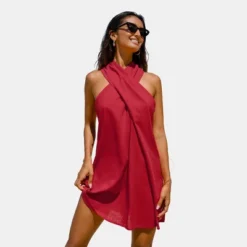 Women's Crisscross Halter Mini Dress - Cupshe -BLAZER GUEST d9b6c64d d032 4eea acca aa2568e645f3