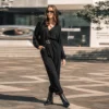 Women's Onyx Belted Jogger Jumpsuit - Cupshe