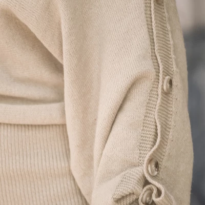 Women's Rib Buttoned One-shoulder Mini Sweater Dress - Cupshe 1 Women's Rib Buttoned One-shoulder Mini Sweater Dress - Cupshe