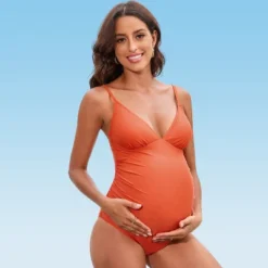 Women's Maternity Spaghetti Straps Ruched One Piece Swimsuit - Cupshe -BLAZER GUEST deb40159 4b9a 4ee3 95d4 dfeaecc03074