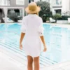 Women's White Semi-Sheer Shirt Cover Up -Cupshe
