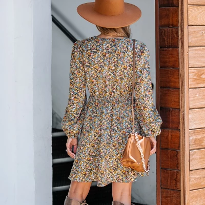 Women's Ditsy Floral Peasant Sleeve Dress - Cupshe 5 Women's Ditsy Floral Peasant Sleeve Dress - Cupshe - Image 5