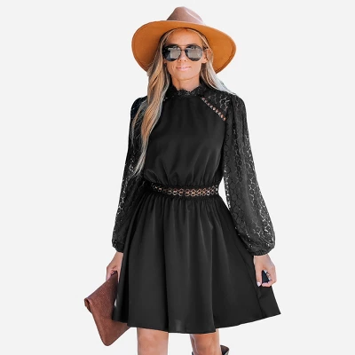 Women's Lace Mock Neck Mini Dress - Cupshe 6 Women's Lace Mock Neck Mini Dress - Cupshe - Image 6