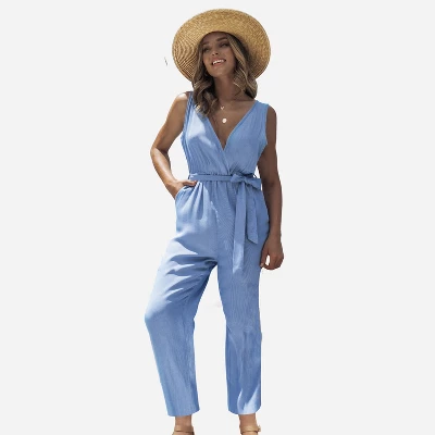 Women's Belted Tapered Leg Jumpsuit - Cupshe 7 Women's Belted Tapered Leg Jumpsuit - Cupshe - Image 7