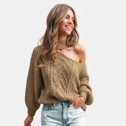 Women's Cable Knit Cutout Mock Neck Sweater - Cupshe 11 Women's Cable Knit Cutout Mock Neck Sweater - Cupshe -BLAZER GUEST e169c2df d7b1 4b5e 8df9 9152bebe5d2c