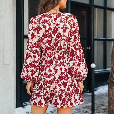 Women's Floral Buttoned Mini Dress - Cupshe 2 Women's Floral Buttoned Mini Dress - Cupshe - Image 2