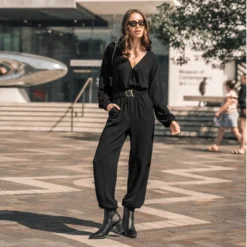Women's Onyx Belted Jogger Jumpsuit - Cupshe -BLAZER GUEST e57935c7 3610 40b5 a853 2613fb931ebd