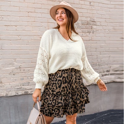 Women's Autumn Leaves Cutout Sweater - Cupshe 2 Women's Autumn Leaves Cutout Sweater - Cupshe - Image 2