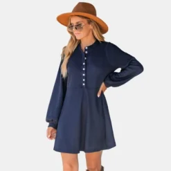 Women's Navy Blue Half-Placket Mini Dress - Cupshe 13 Women's Navy Blue Half-Placket Mini Dress - Cupshe -BLAZER GUEST e81358d9 9e76 4c56 bdd4 6869d6b99991