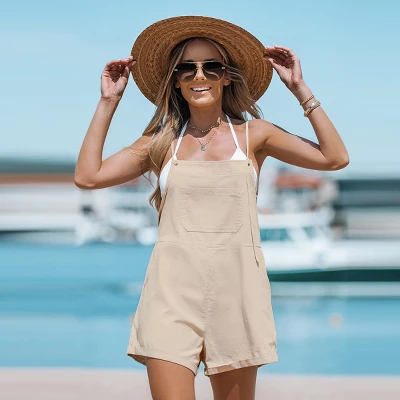 Women's Cotton Self-Tie Overalls Romper - Cupshe 6 Women's Cotton Self-Tie Overalls Romper - Cupshe - Image 6