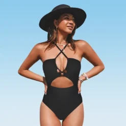 Women's Cutout Shirring One Piece Swimsuit - Cupshe -BLAZER GUEST e9eda415 d851 4482 81c7 d61ff04f6f82