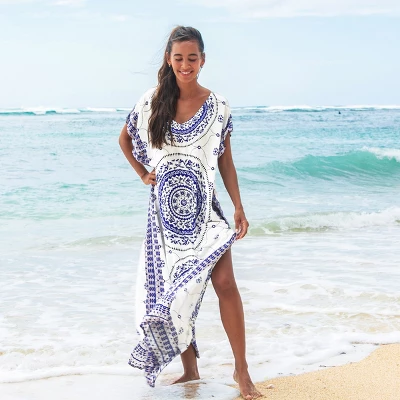 Women's Floral Boho Print Maxi Cover Up - Cupshe - One Size Fits Most 1 Women's Floral Boho Print Maxi Cover Up - Cupshe - One Size Fits Most