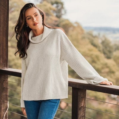 Women's Turtleneck Drop Shoulder Sweater - Cupshe 5 Women's Turtleneck Drop Shoulder Sweater - Cupshe - Image 5