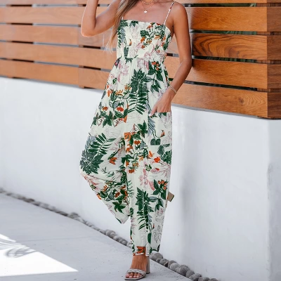 Women's Tropical Smocked Cami Jumpsuit - Cupshe 6 Women's Tropical Smocked Cami Jumpsuit - Cupshe - Image 6