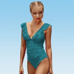 Women's Ruffled Lace Up One Piece Swimsuit -Cupshe 26 Women's Ruffled Lace Up One Piece Swimsuit -Cupshe -BLAZER GUEST eba6137b fa17 48b9 aa88 fac00a1efc23