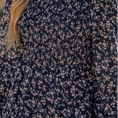 Women's Ditsy Floral Round Neck Maxi Dress - Cupshe 5 Women's Ditsy Floral Round Neck Maxi Dress - Cupshe - Image 5