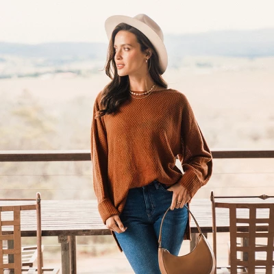 Women's Neutral Split Hem Relaxed Sweater - Cupshe 7 Women's Neutral Split Hem Relaxed Sweater - Cupshe - Image 7