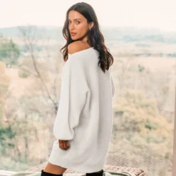 Women's Chunky Knit One-Shoulder Sweater Dress - Cupshe -BLAZER GUEST eed60b23 d310 4567 8736 2744ea5b5e30