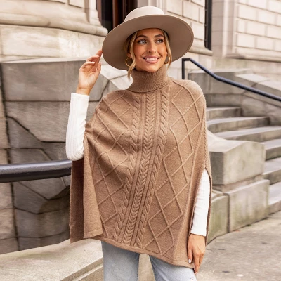 Women's Cable Knit Turtleneck Sweater - Cupshe 1 Women's Cable Knit Turtleneck Sweater - Cupshe