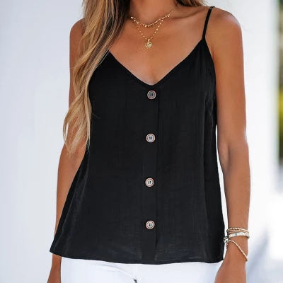 Women's Buttoned V Neck Cami - Cupshe 5 Women's Buttoned V Neck Cami - Cupshe - Image 5