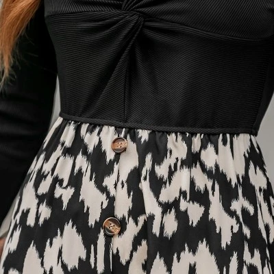 Women's Leopard Print Long Sleeve Dress - Cupshe 1 Women's Leopard Print Long Sleeve Dress - Cupshe