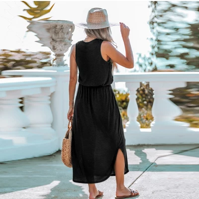 Women's Scoop Neck Side Slit Maxi Dress - Cupshe 6 Women's Scoop Neck Side Slit Maxi Dress - Cupshe - Image 6